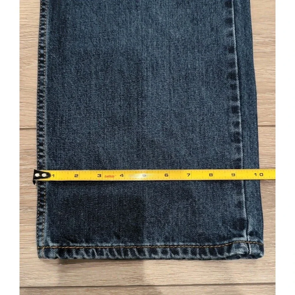 LEVI'S 505 MEN'S BLUE JEANS Regular Straight  in Size 42X32 Dark Wash EUC